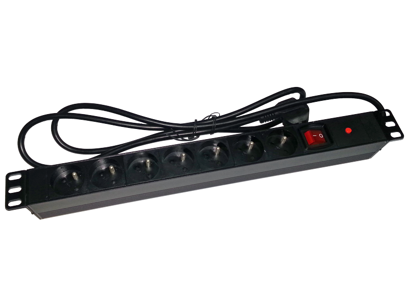 Listwa zasilająca rack 7 gniazd | Listwa zasilająca z wyłącznikiem 19