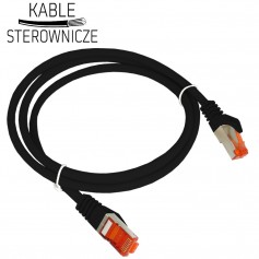 Patch cord F/UTP kat.6 2xRJ45 PVC 0.5m czarny ALANTEC